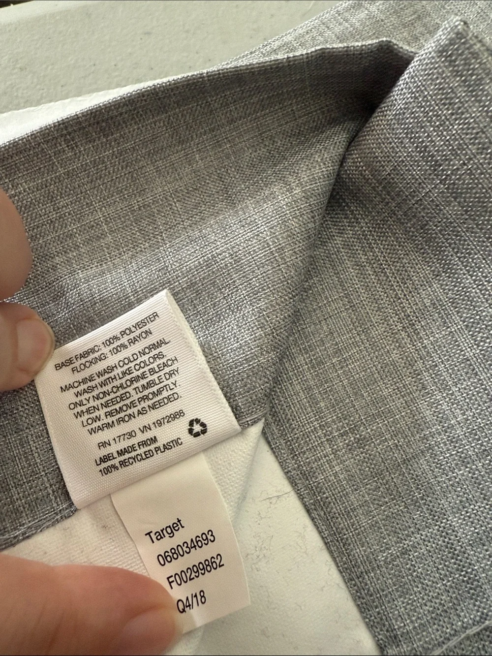 Room Essentials Grey Textured Curtain Panel